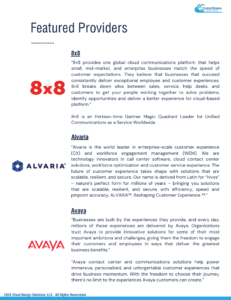 Cloud Design Solutions featured solutions - 8x8, Alvaria, Avaya.