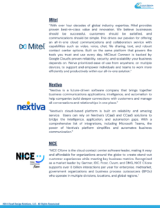 Cloud Design Solutions featured partners 2 - Mitel, Nextiva, NICE.