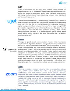 Cloud Design Solutions featured partners - UJET, Vonage, Zoom.