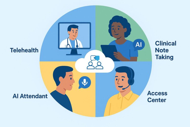 Cloud Communications enables better healthcare process with Telemedicine, Clinical notes and patient access.